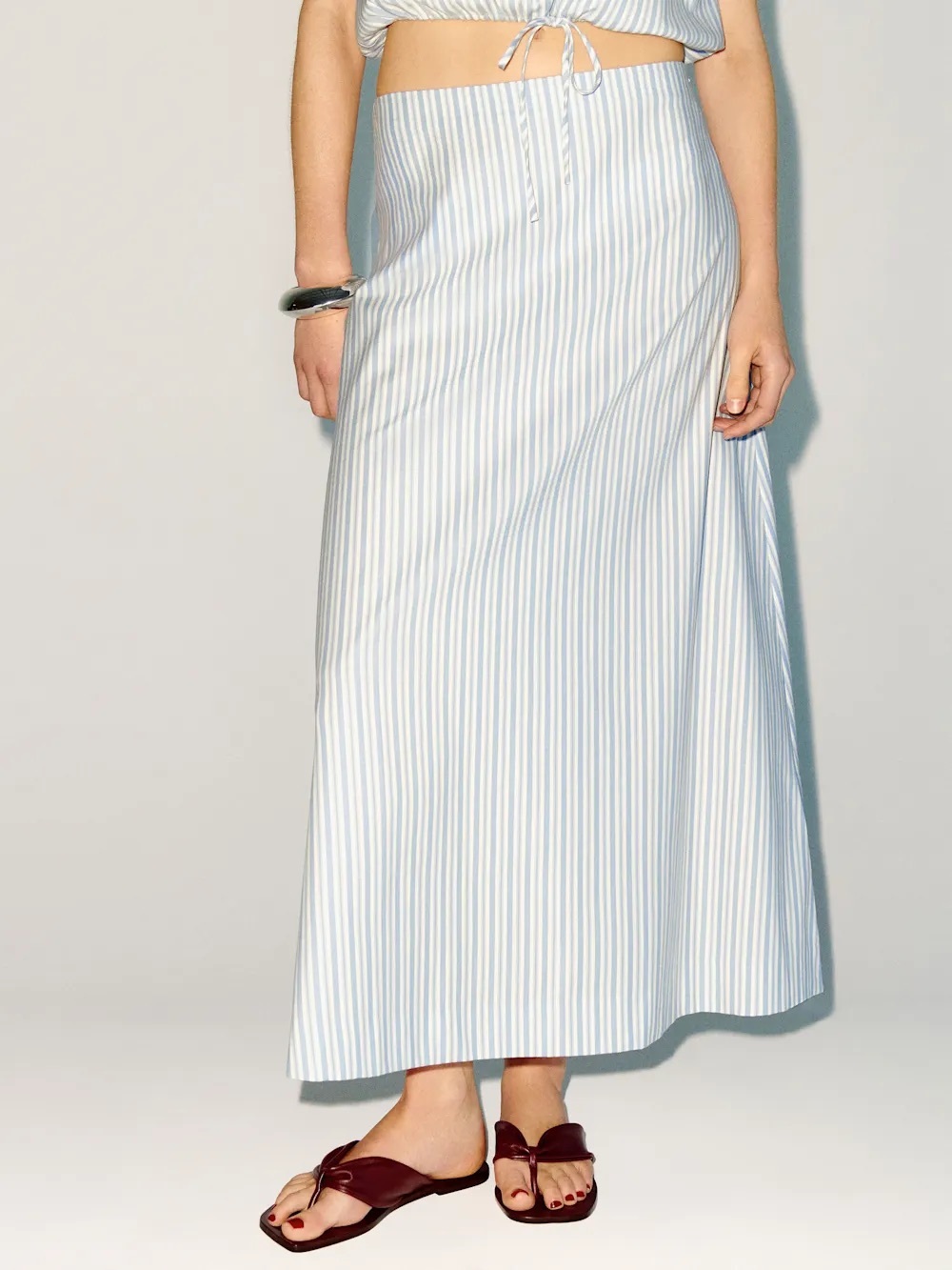 NEW Reformation Jordan Two Piece Skirt Set Cotton Calamari Stripe | US 4 UK 8 - Picture 3 of 14